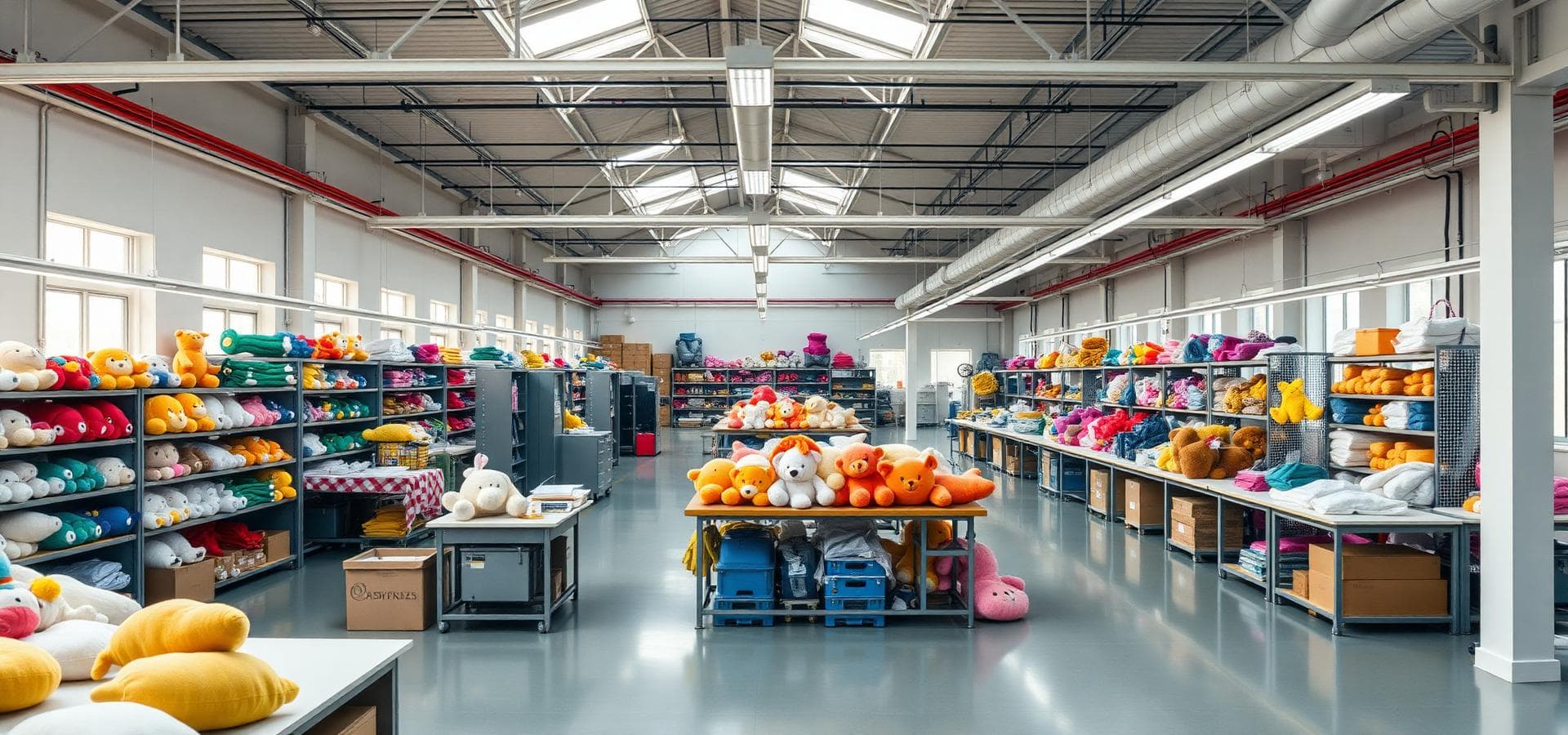 YCNST plush toy manufacturing facility interior