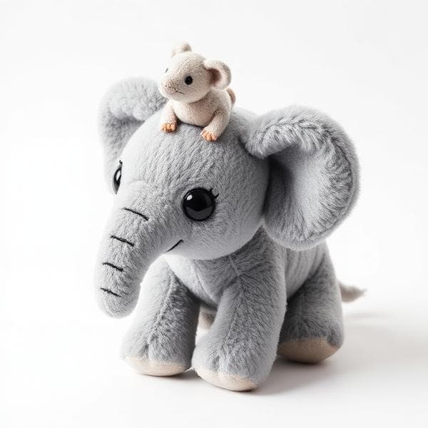 Baby Elephant with Little Mouse